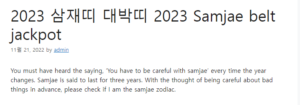 2023 삼재띠 대박띠